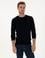 Lacivert Slim Fit Pamuk Karışımlı Bisiklet Yaka Triko Kazak