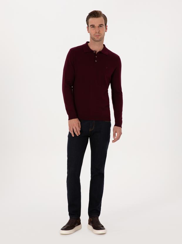 Lacivert Slim Fit Pamuk Karışımlı Jean Pantolon