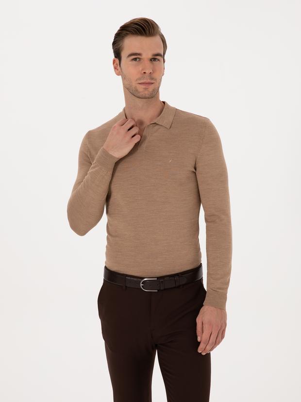 Kahverengi Slim Fit Kazak