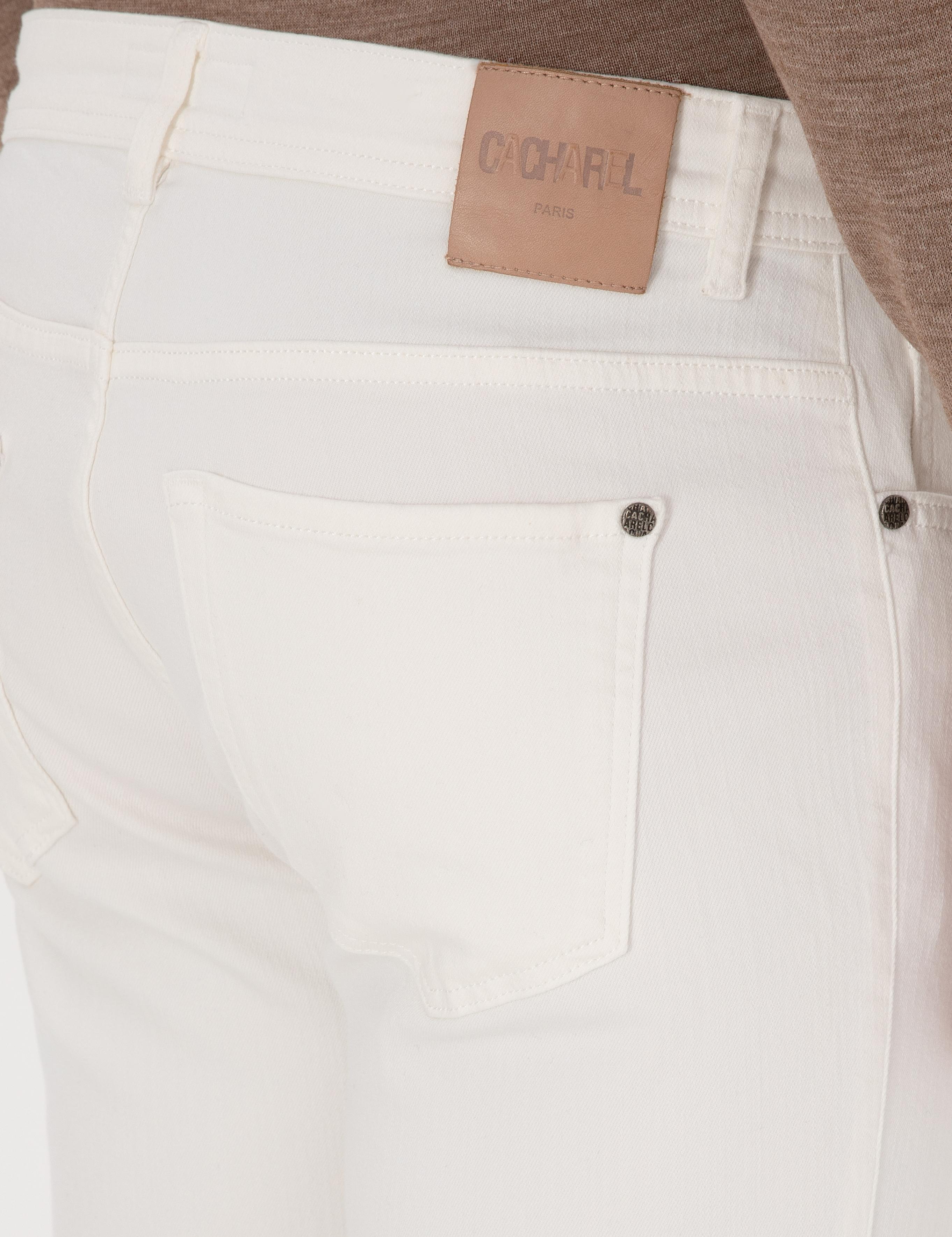 Beyaz Slim Fit Pamuk Liyosel Karışımlı Jean Pantolon - 50317113042