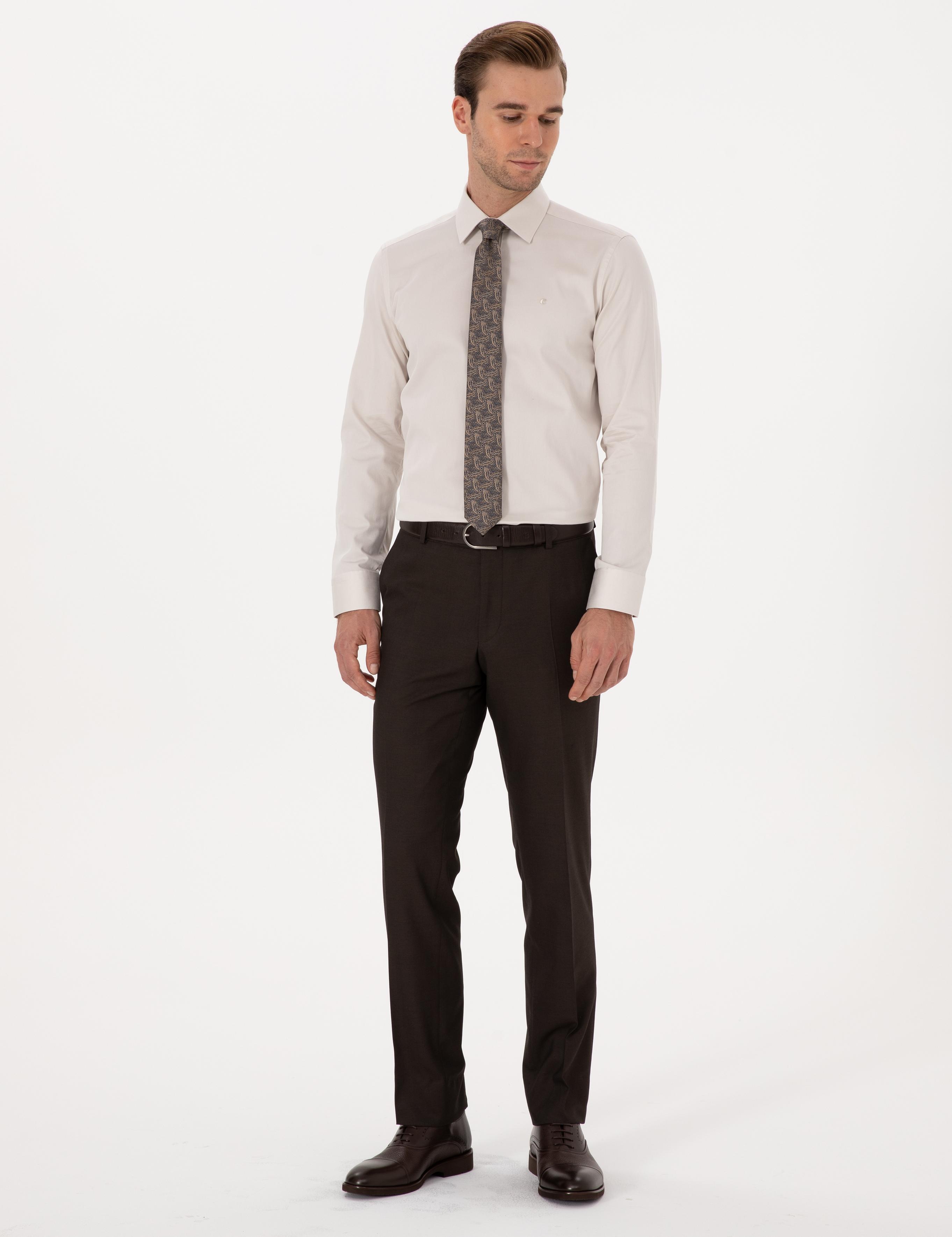 Kahverengi Slim Fit Klasik Pantolon - 50318985026