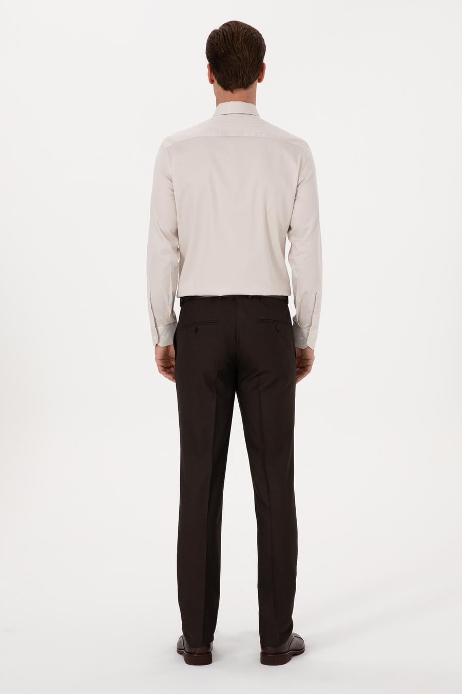Kahverengi Slim Fit Klasik Pantolon - 50318985026