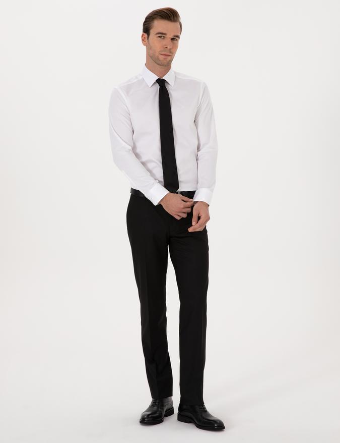 Siyah Slim Fit Klasik Pantolon