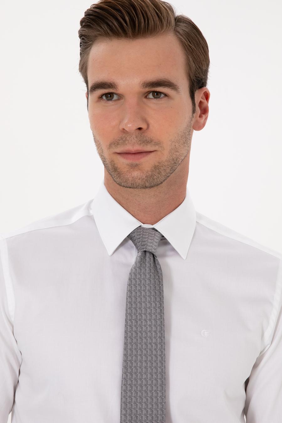 Beyaz Slim Fit Uzun Kollu Basic Gömlek - 50270147004