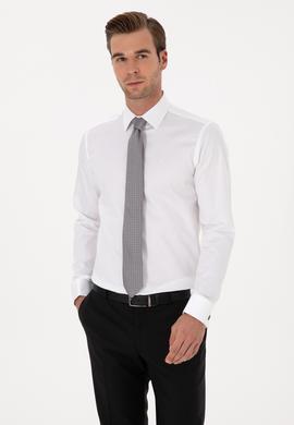Beyaz Slim Fit Uzun Kollu Basic Gömlek