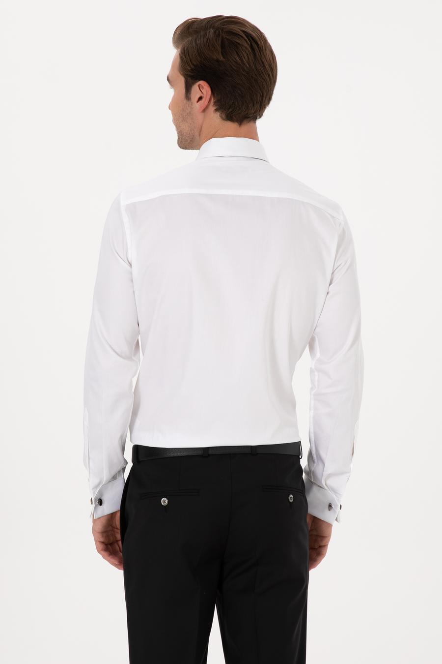 Beyaz Slim Fit Uzun Kollu Basic Gömlek - 50270147004