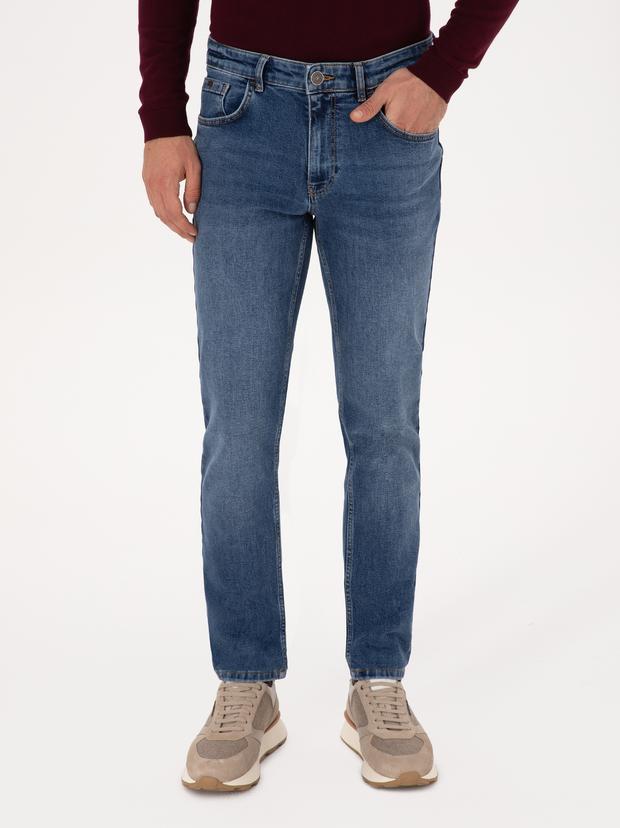 Açık Mavi Slim Fit Pamuk Karışımlı Jean Pantolon