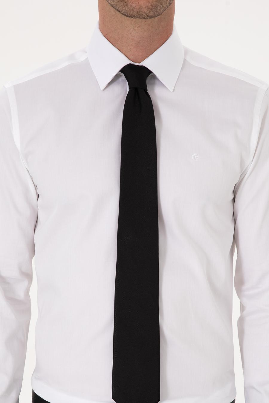 Beyaz Slim Fit %100 Pamuk Klasik Gömlek - 50318179004