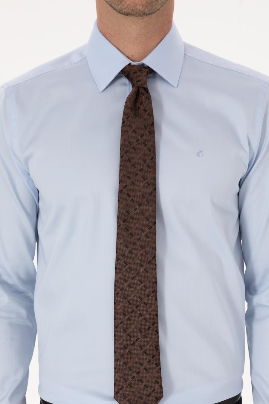 Açık Mavi Slim Fit %100 Pamuk Klasik Gömlek - 50318179023