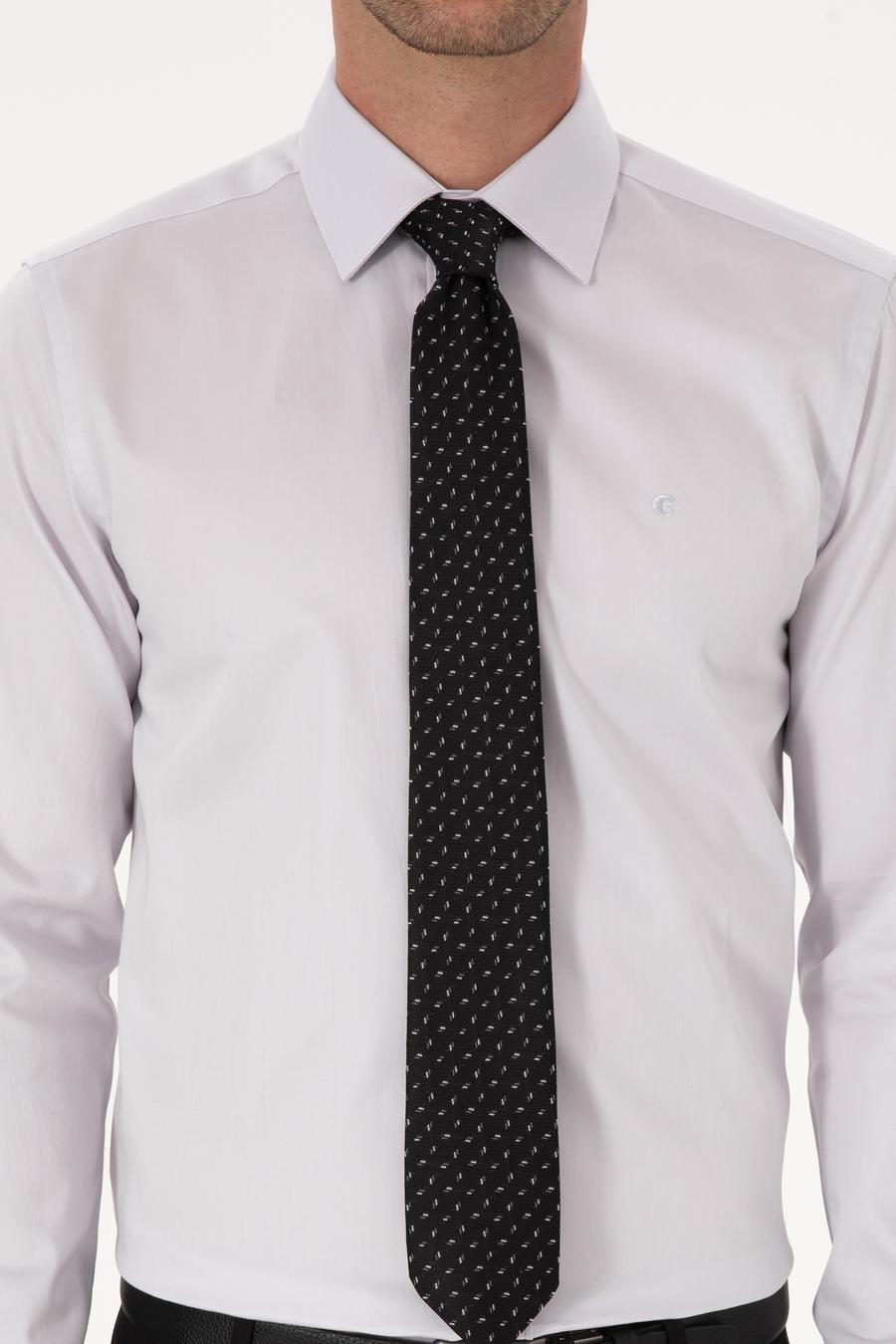 Açık Gri Slim Fit %100 Pamuk Klasik Gömlek - 50318179107