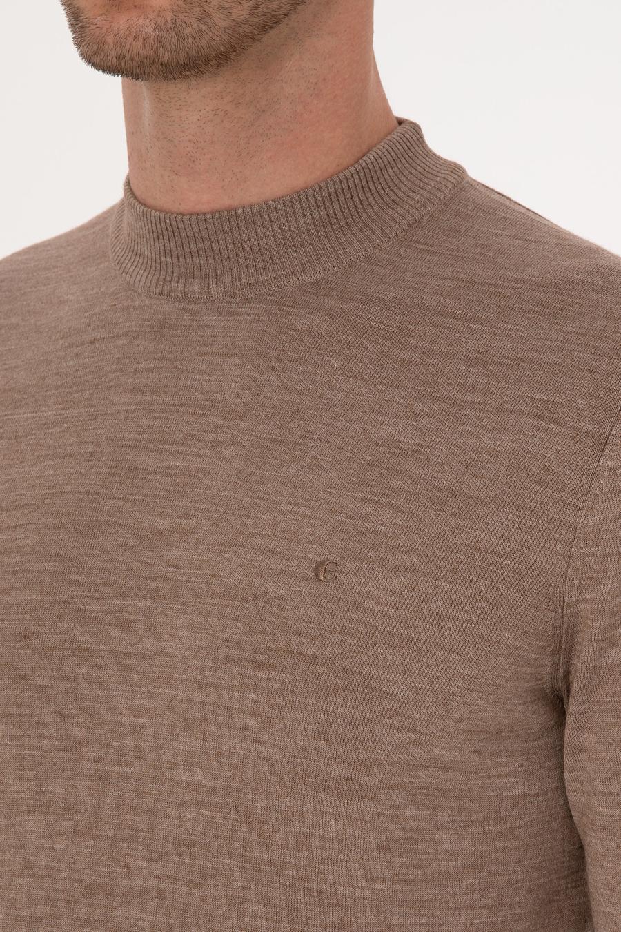Vizon Slim Fit Yün Karışımlı Çeyrek Balıkçı Basic Triko Kazak - 50315295083