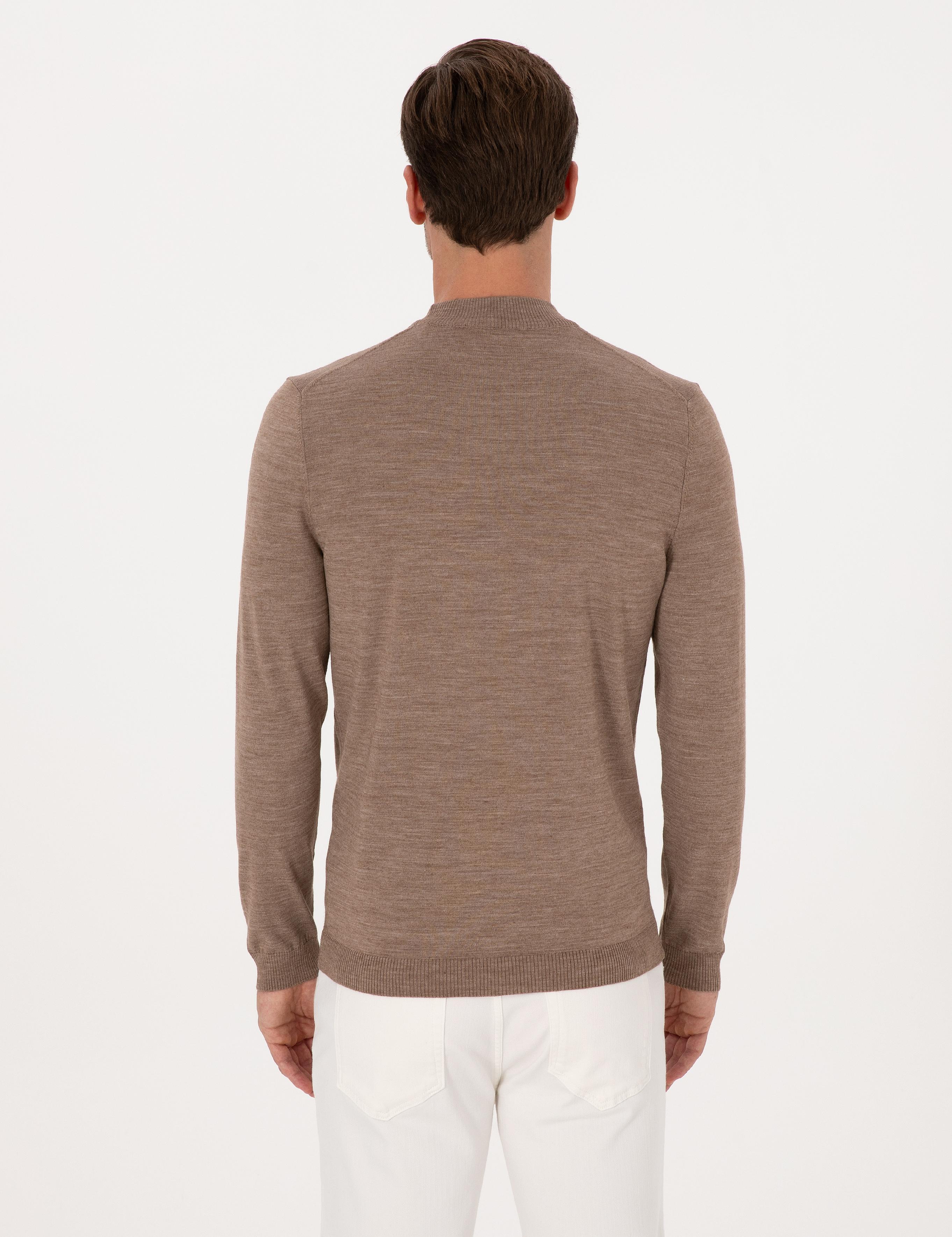 Vizon Slim Fit Yün Karışımlı Çeyrek Balıkçı Basic Triko Kazak - 50315295083