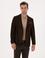Kahverengi Slim Fit Yün Karışımlı Flanel Görünümlü Ceket
