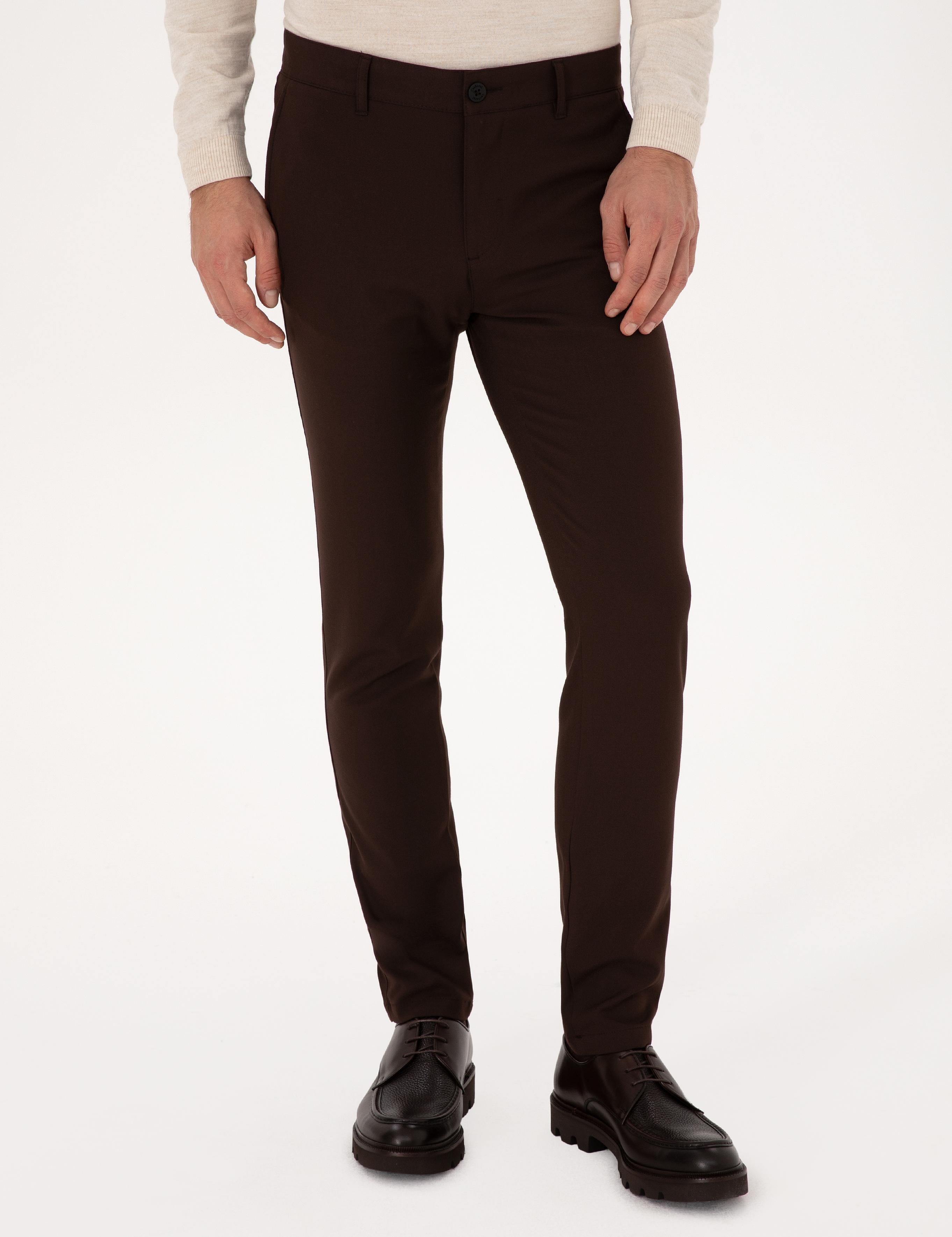 Kahverengi Slim Fit Kanvas Pantolon - 50319449043