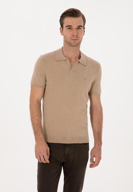 Kum Slim Fit Apaş YakaTriko T-shirt
