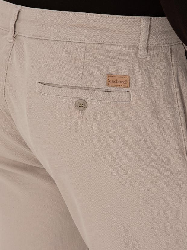 Taş Slim Fit Pamuk Karışımlı Armürlü Kanvas Pantolon