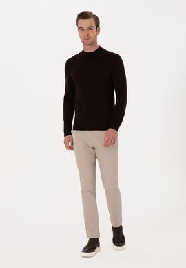 Taş Slim Fit Pamuk Karışımlı Armürlü Kanvas Pantolon