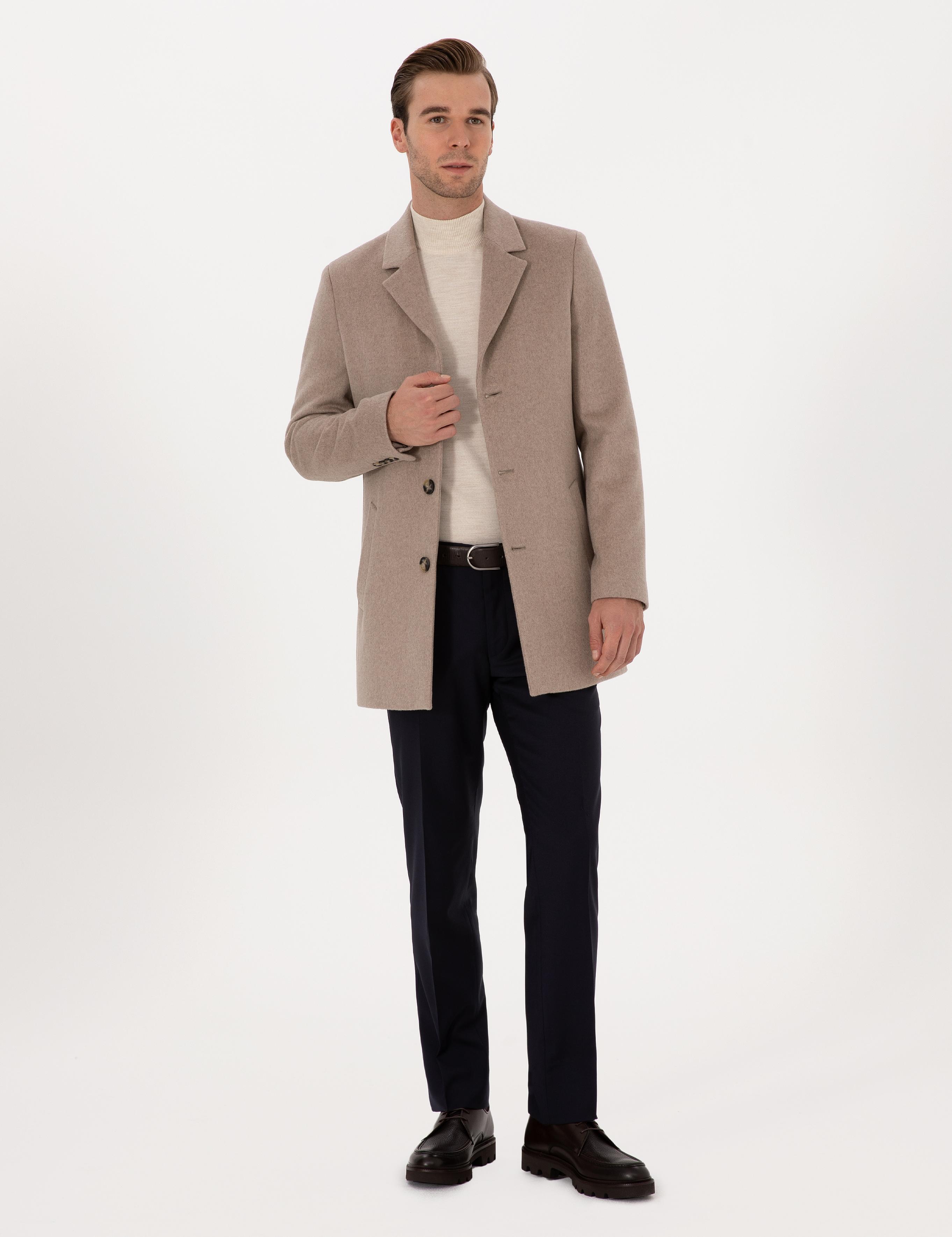 Vizon Ex Slim Fit Yün Karışımlı Palto - 50314593025