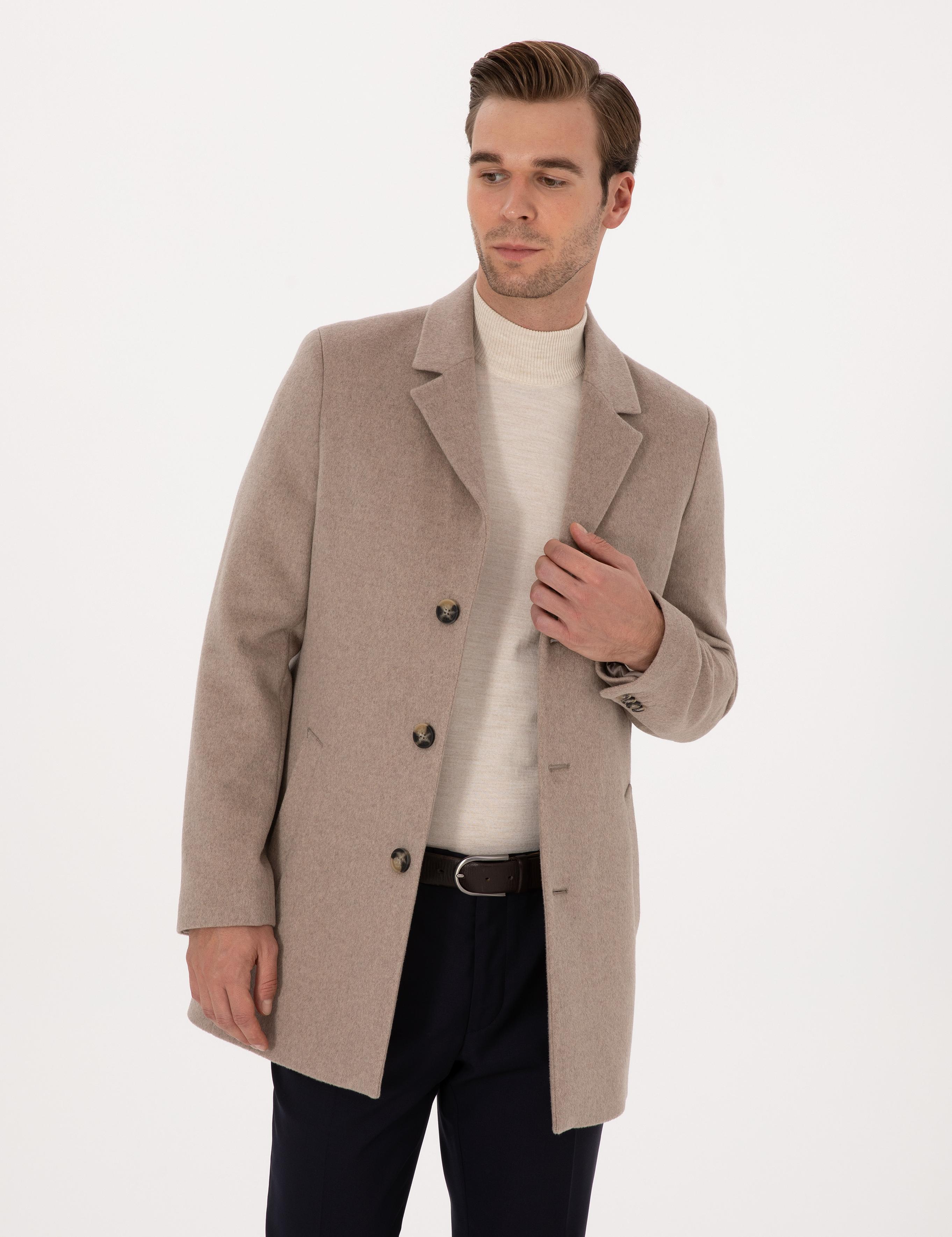 Vizon Ex Slim Fit Yün Karışımlı Palto - 50314593025