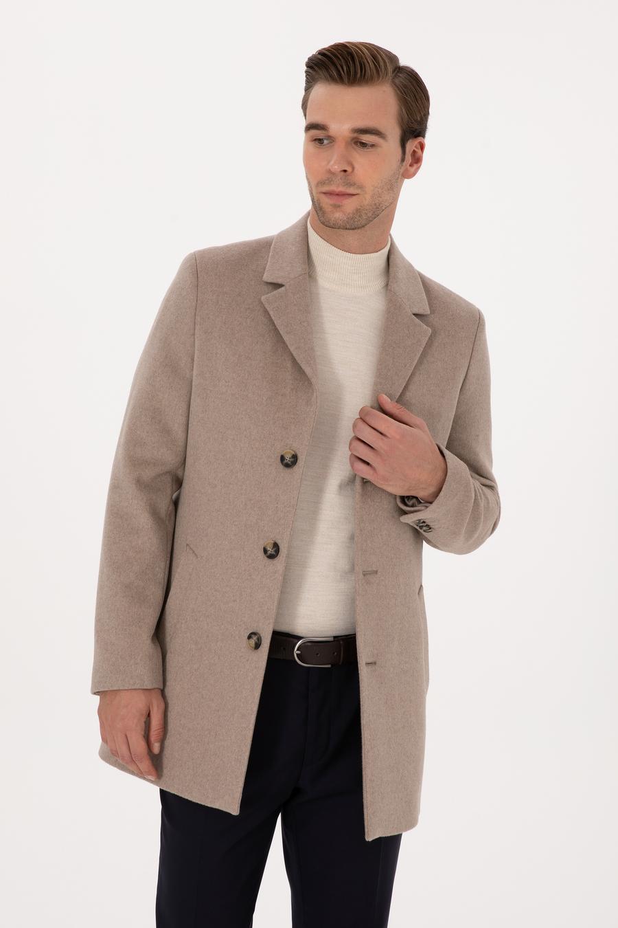 Vizon Ex Slim Fit Yün Karışımlı Palto - 50314593025
