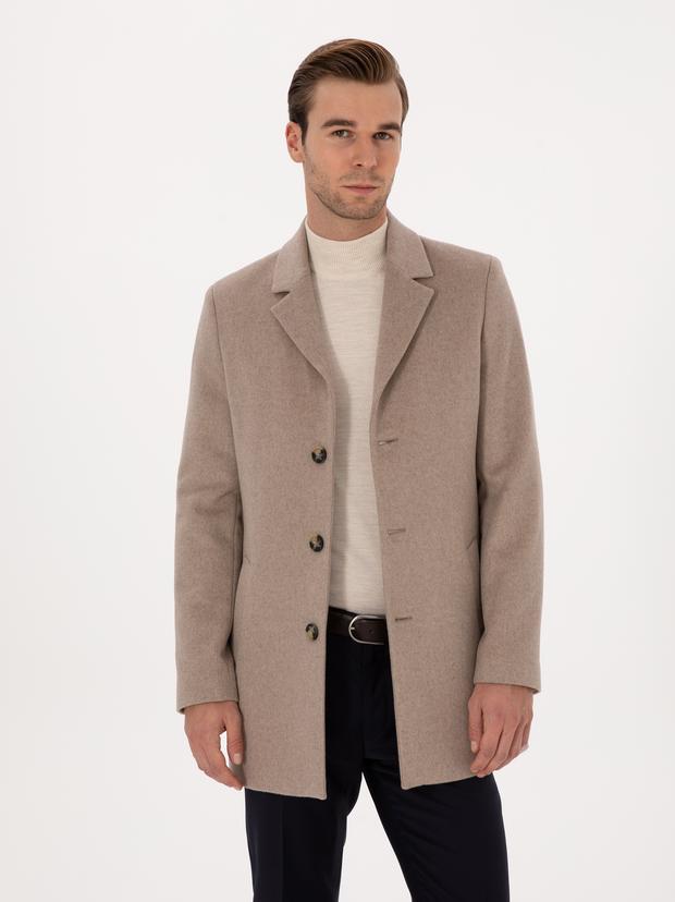 Vizon Ex Slim Fit Yün Karışımlı Palto