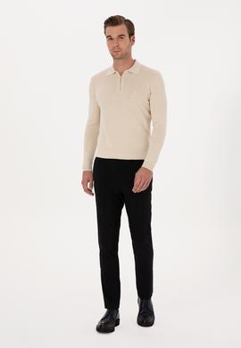 Lacivert Slim Fit Basic Kanvas Pantolon
