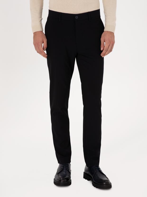 Lacivert Slim Fit Basic Kanvas Pantolon