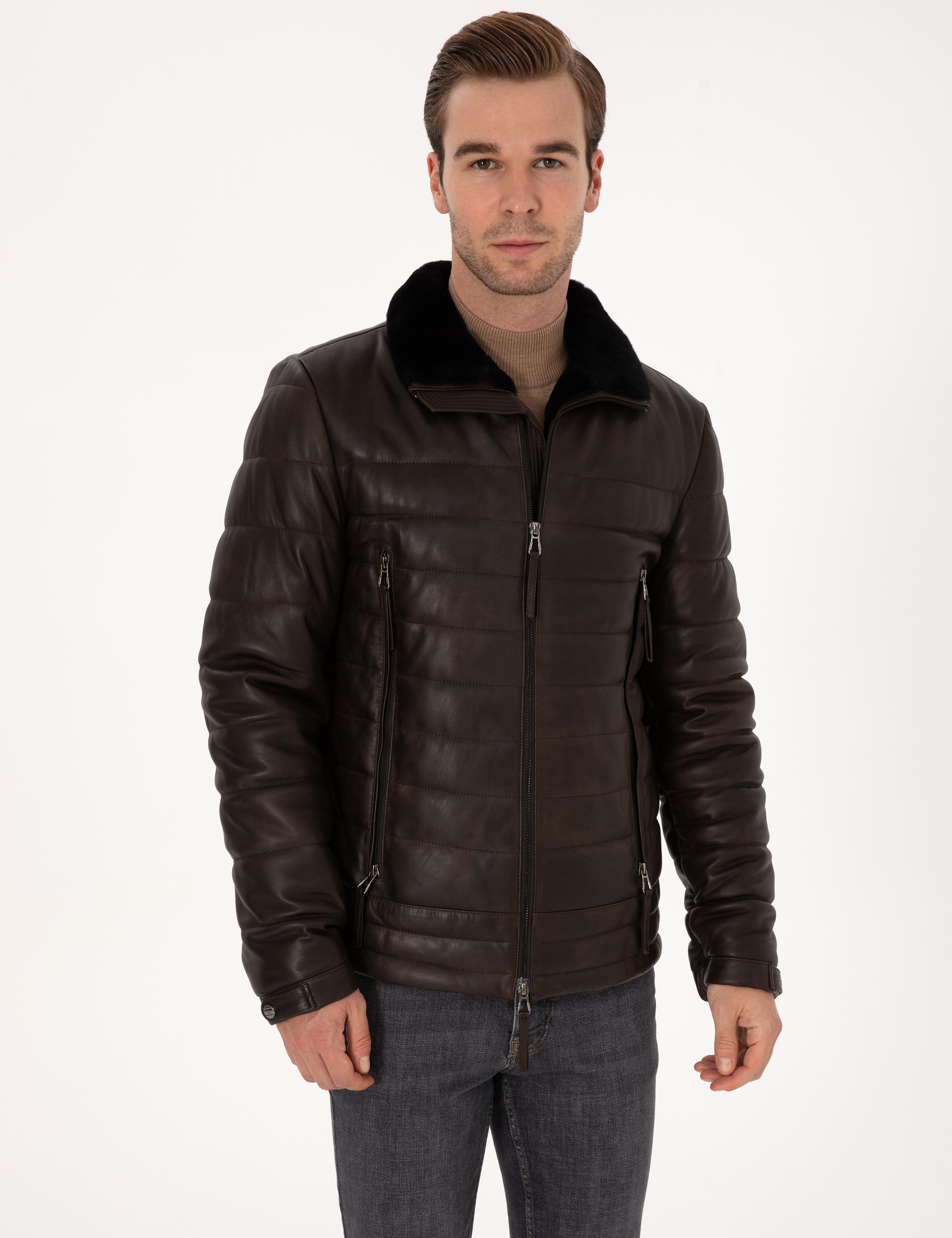 Kahverengi %100 Deri Mont - 50314566003