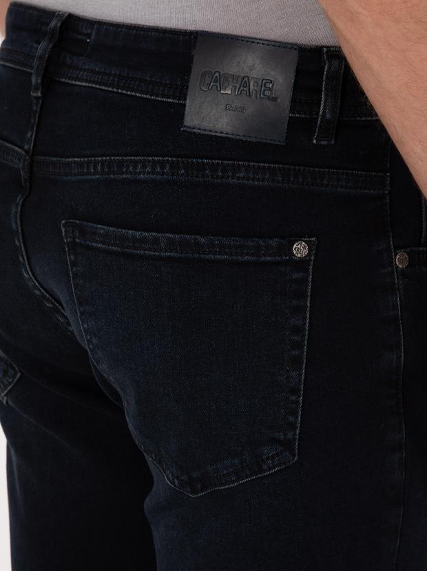 Koyu Lacivert  Slim Fit Pamuk Karışımlı Jean Pantolon