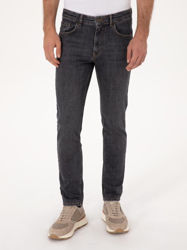 Antrasit Slim Fit Pamuk Karışımlı Jean Pantolon