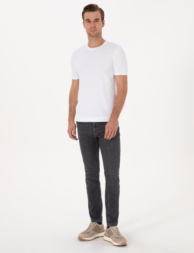 Antrasit Slim Fit Pamuk Karışımlı Jean Pantolon