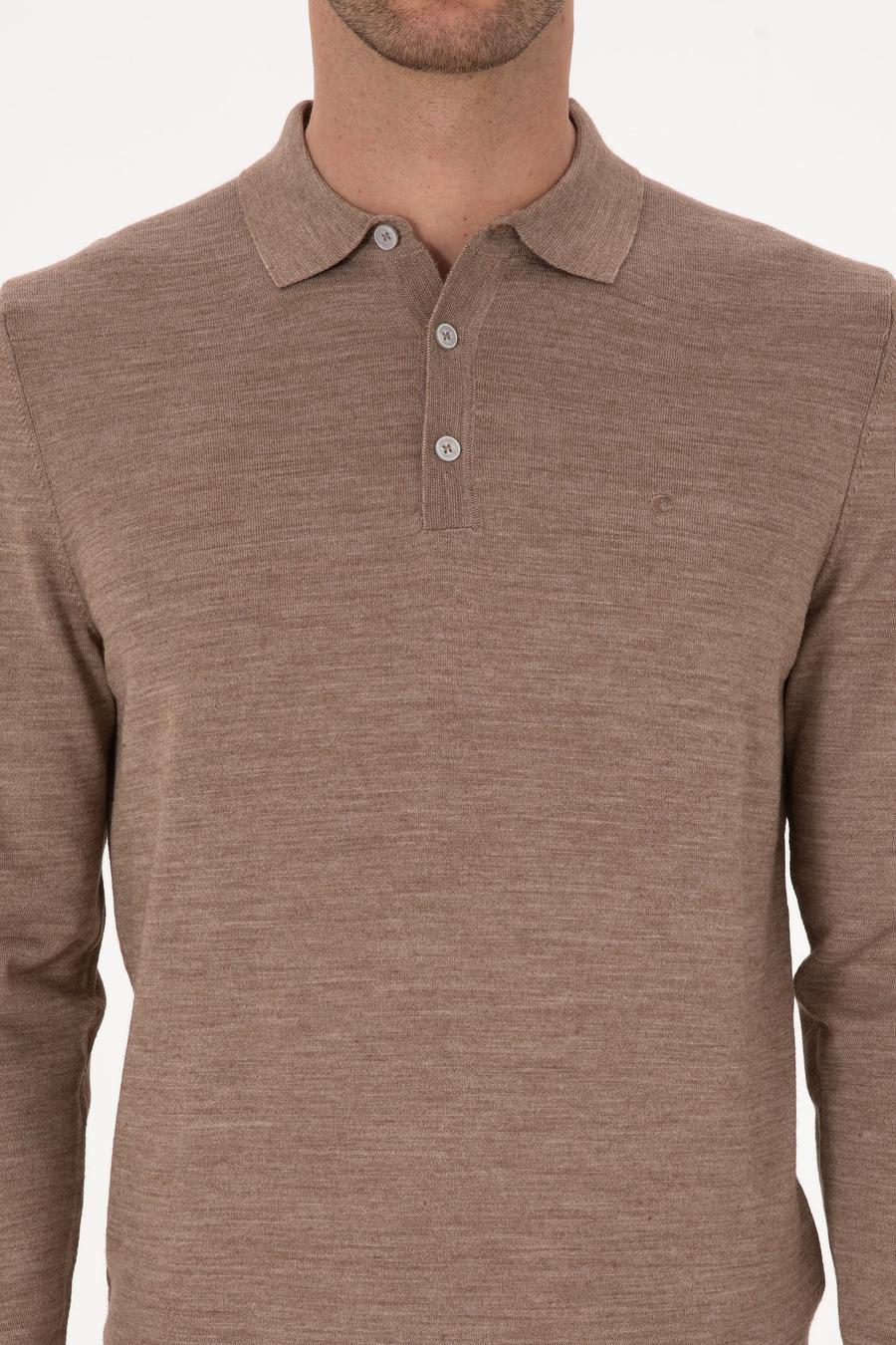 Vizon Slim Fit Yün Karışımlı Polo Yaka Basic Triko Kazak - 50315267057