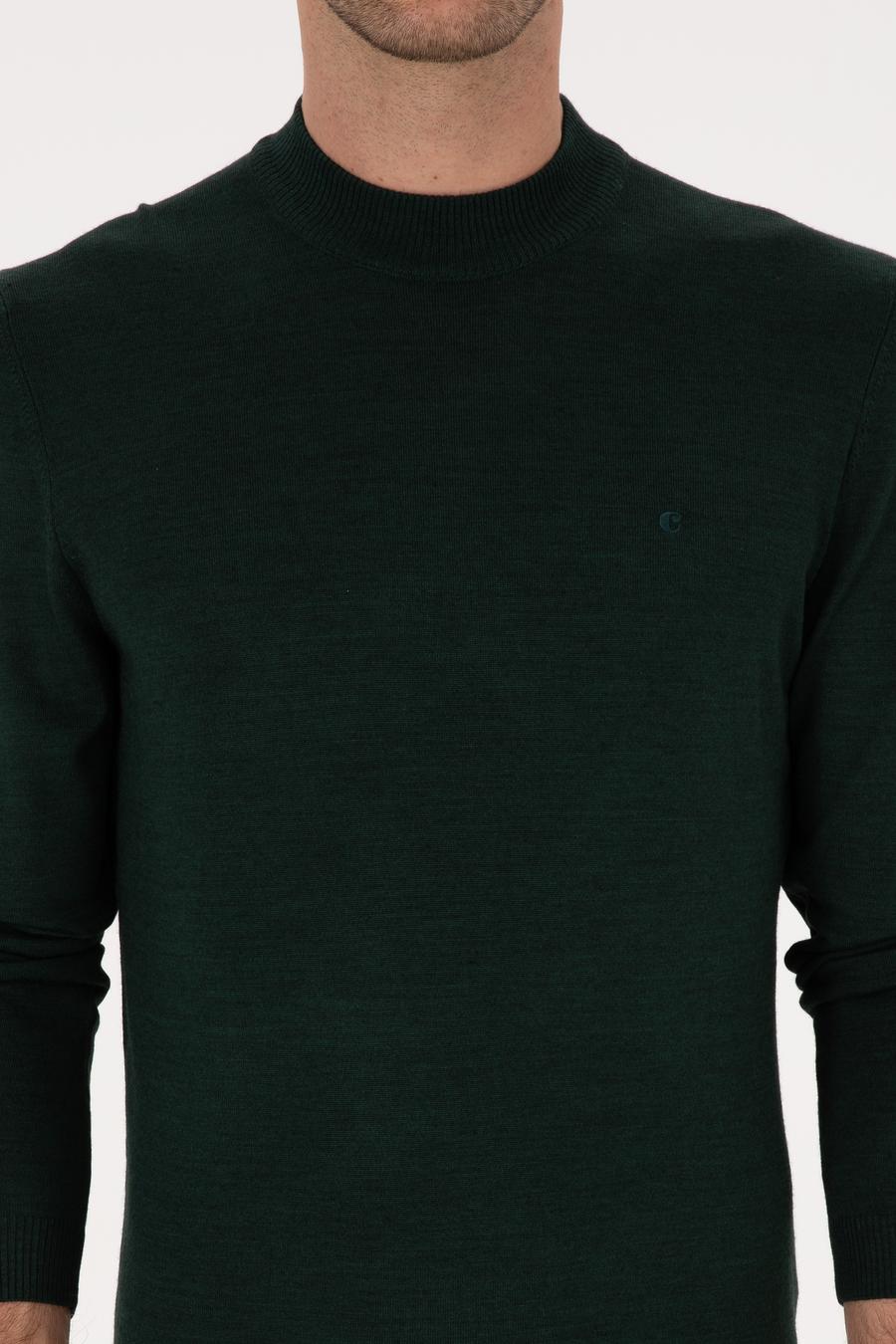 Zümrüt Slim Fit Yün Karışımlı Çeyrek Balıkçı Yaka Basic Triko Kazak - 50315295073