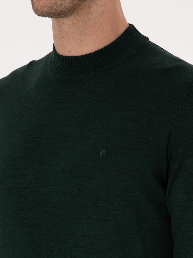 Zümrüt Slim Fit Yün Karışımlı Çeyrek Balıkçı Yaka Basic Triko Kazak