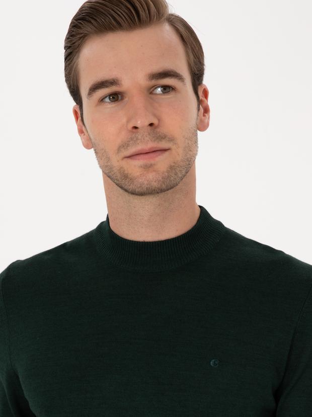 Zümrüt Slim Fit Yün Karışımlı Çeyrek Balıkçı Yaka Basic Triko Kazak