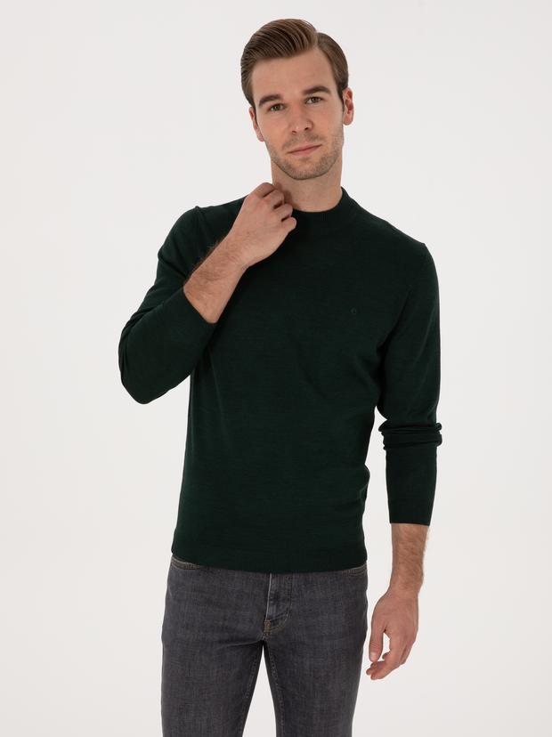 Zümrüt Slim Fit Yün Karışımlı Çeyrek Balıkçı Yaka Basic Triko Kazak