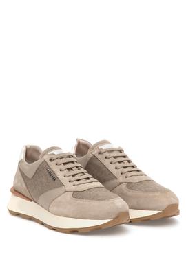 Bej %100 Deri Sneaker Ayakkabı