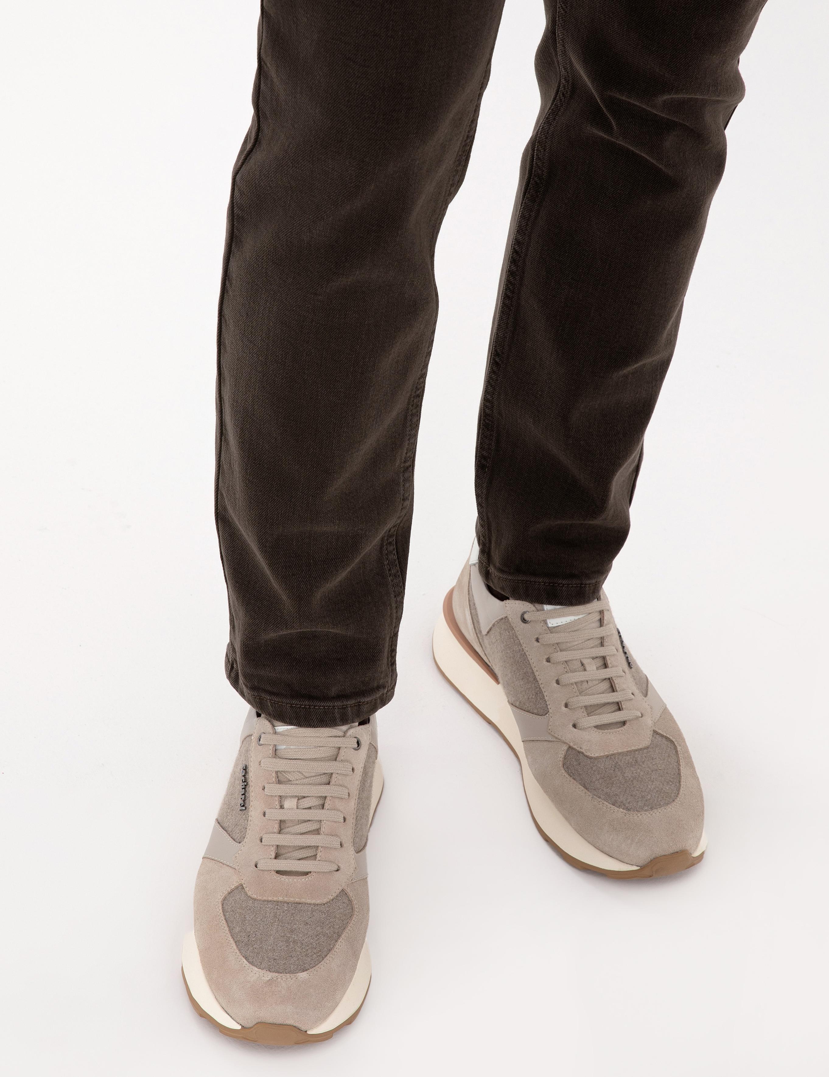 Bej %100 Deri Sneaker Ayakkabı - 50312139013