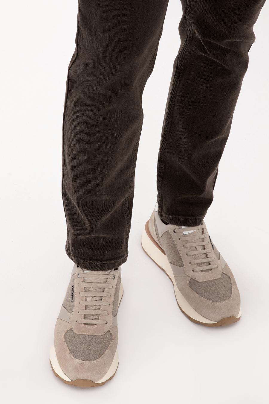 Bej %100 Deri Sneaker Ayakkabı - 50312139013