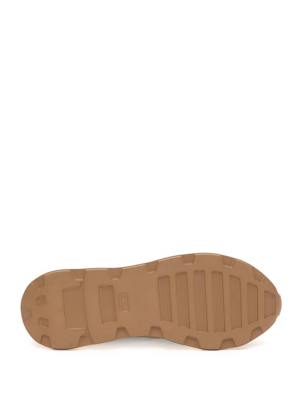 Bej %100 Deri Sneaker Ayakkabı