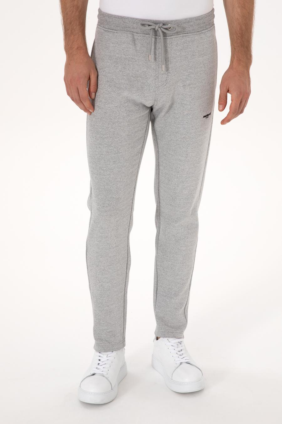 Gri Melanj Slim Fit Pamuk Karışımlı Eşofman Altı - 50309835026