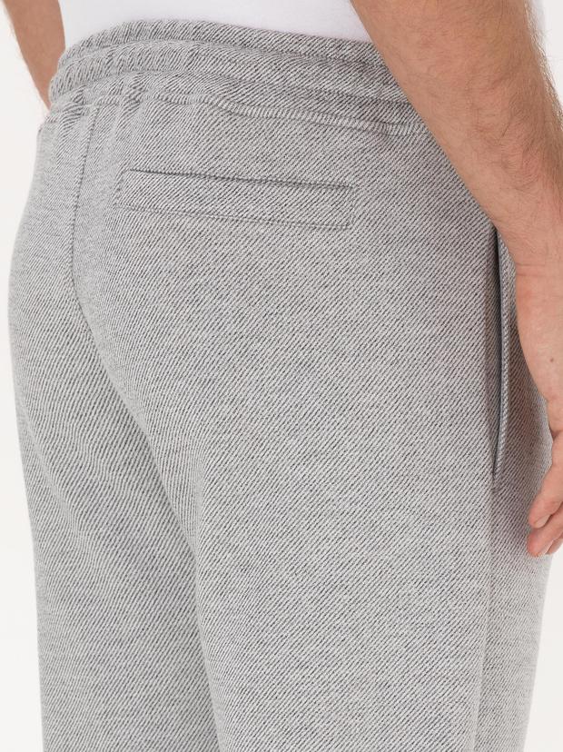 Gri Melanj Slim Fit Pamuk Karışımlı Eşofman Altı
