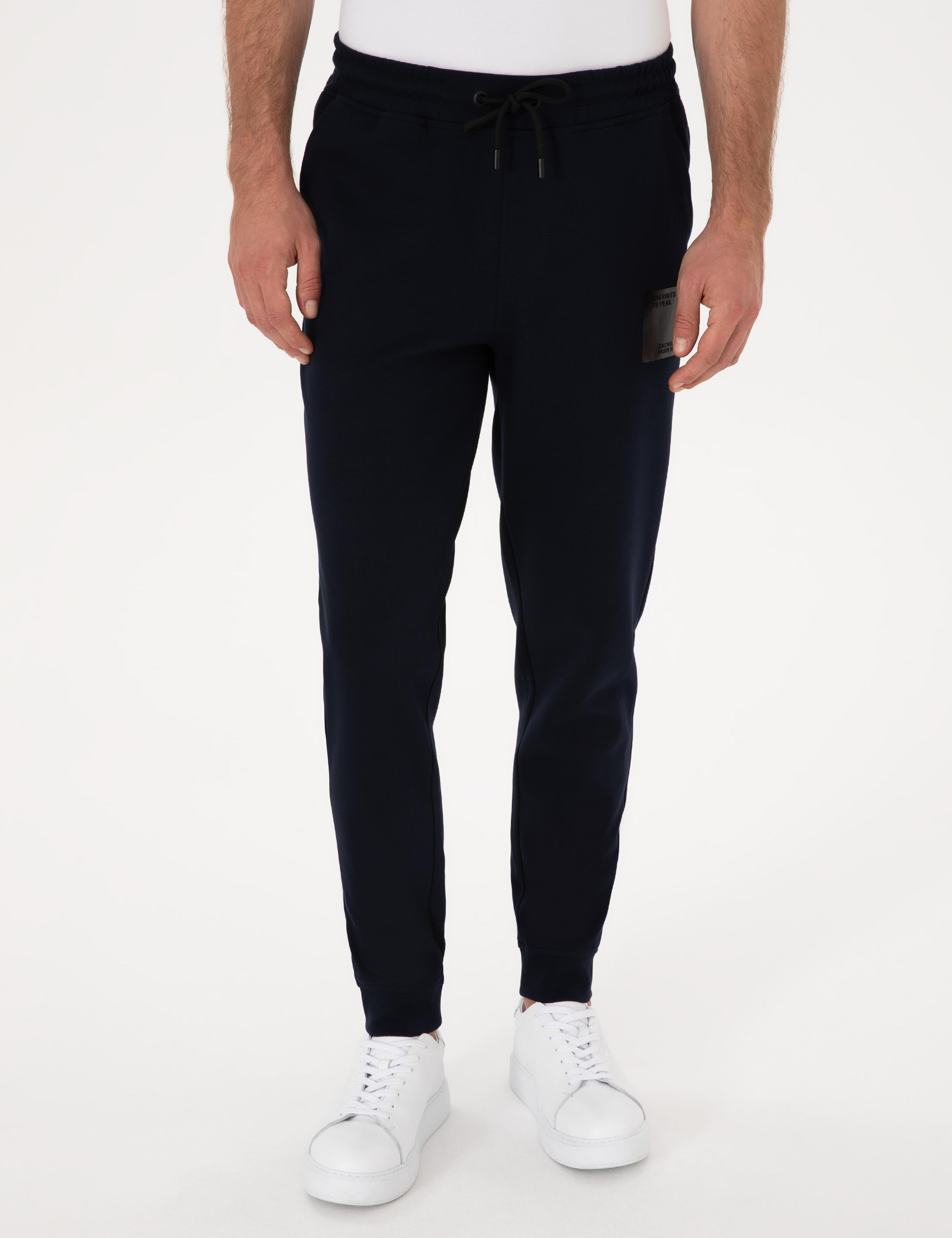 Lacivert Slim Fit Pamuk Karışımlı Paçası Lastikli Eşofman Altı - 50311677007