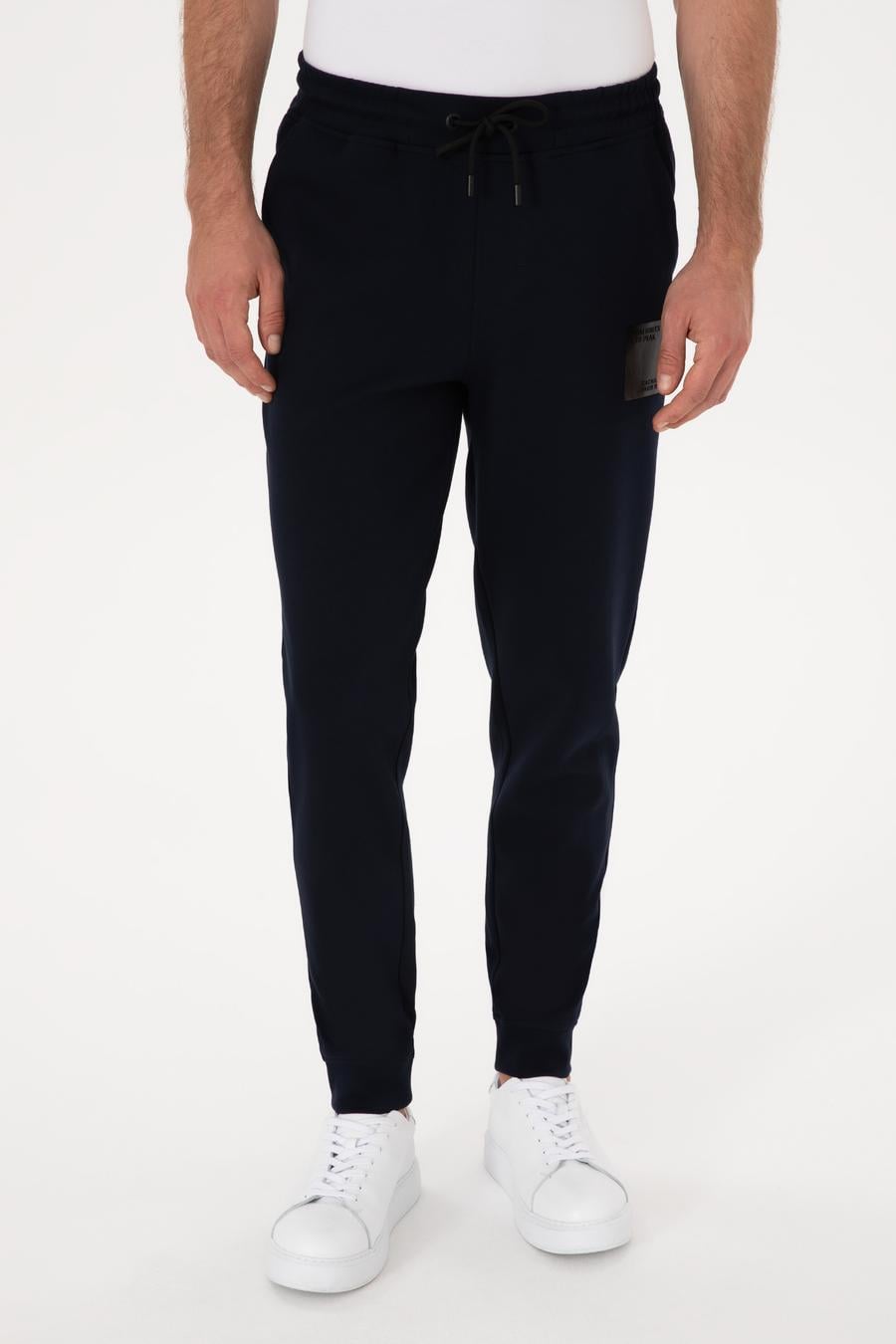 Lacivert Slim Fit Pamuk Karışımlı Paçası Lastikli Eşofman Altı - 50311677007