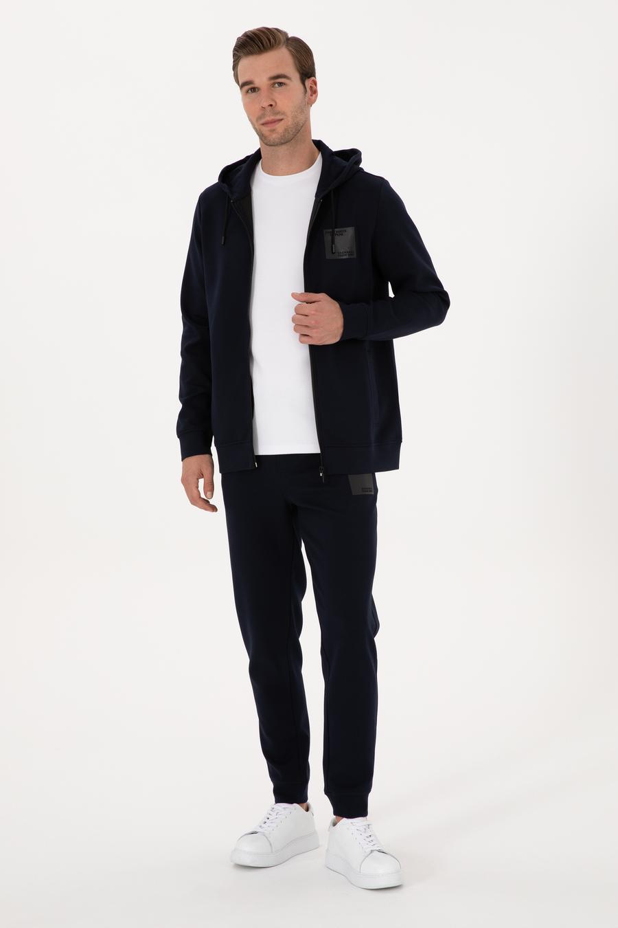 Lacivert Regular Fit Pamuk Karışımlı Tam Fermuarlı Sweatshirt - 50311630005