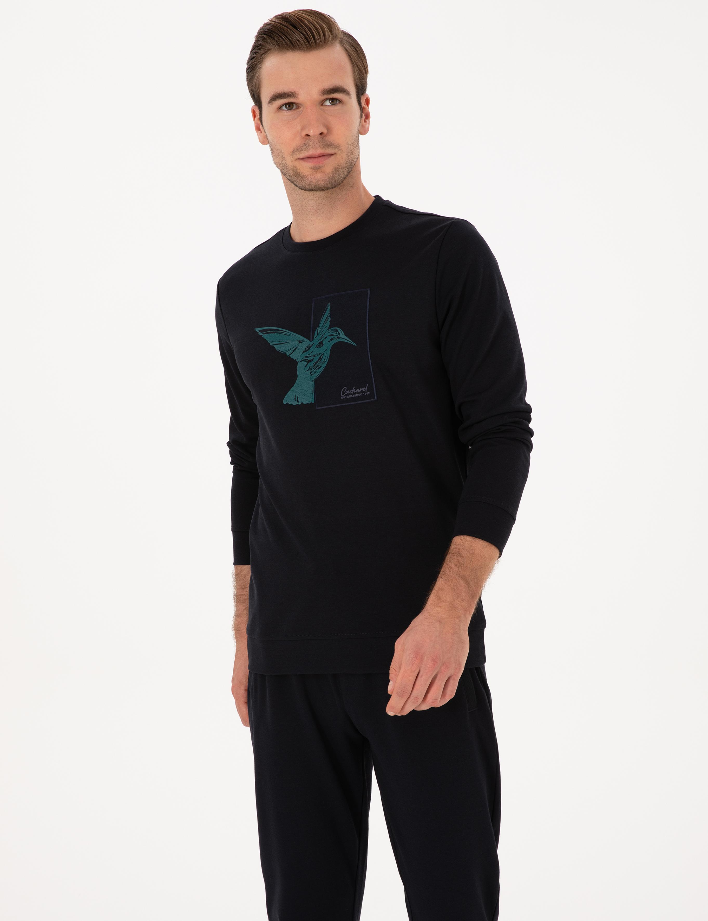 Lacivert Regular Fit Bisiklet Yaka Sweatshirt - 50311401012