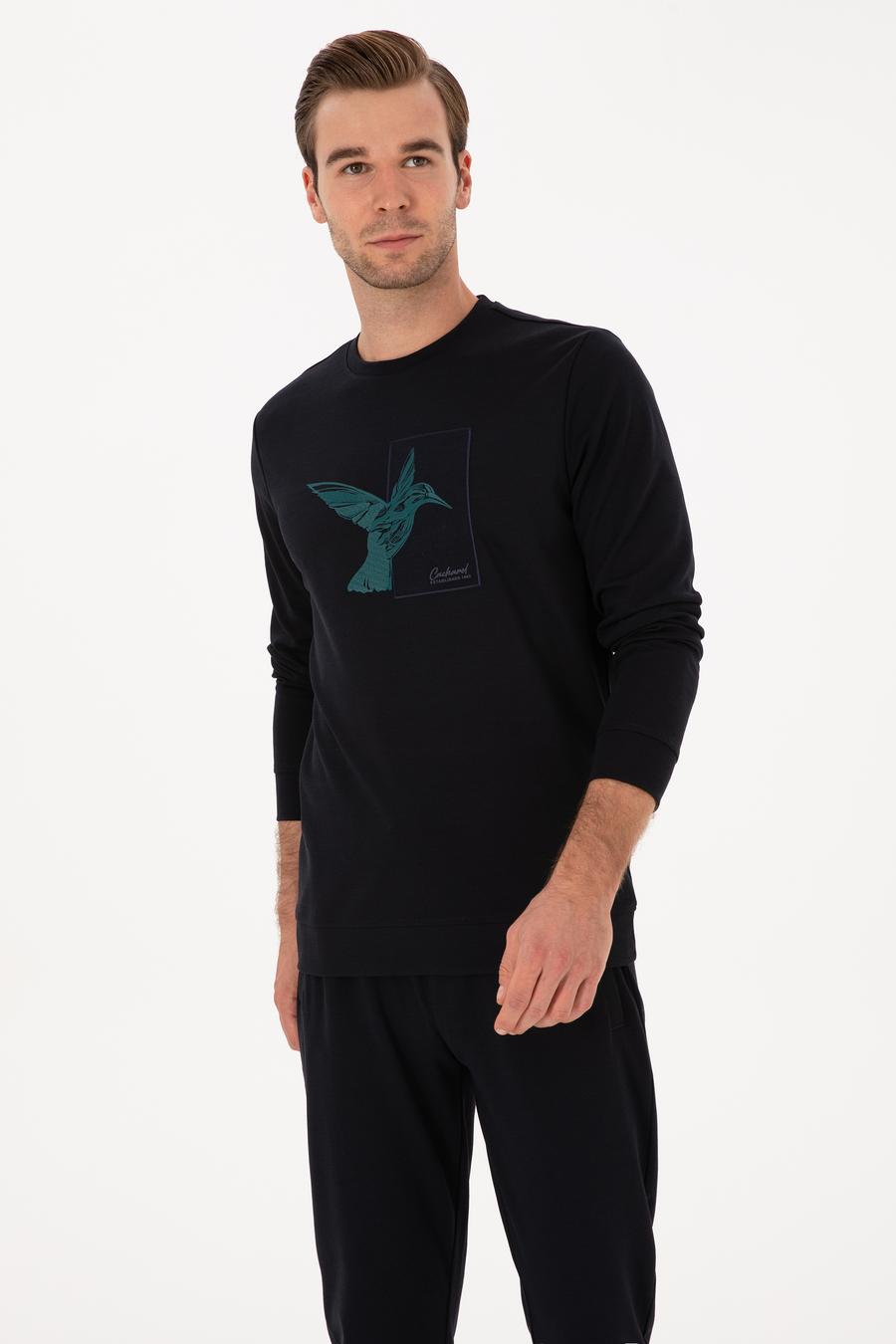 Lacivert Regular Fit Bisiklet Yaka Sweatshirt - 50311401012