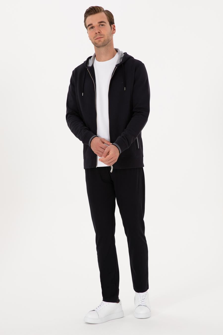 Lacivert Slim Fit Paçası Düz Eşofman Altı - 50314478004