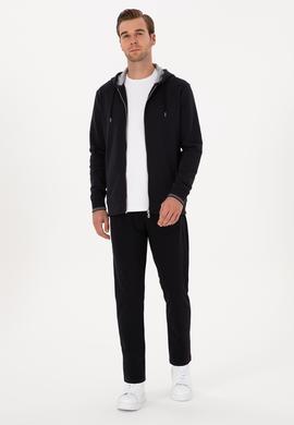 Lacivert Slim Fit Paçası Düz Eşofman Altı