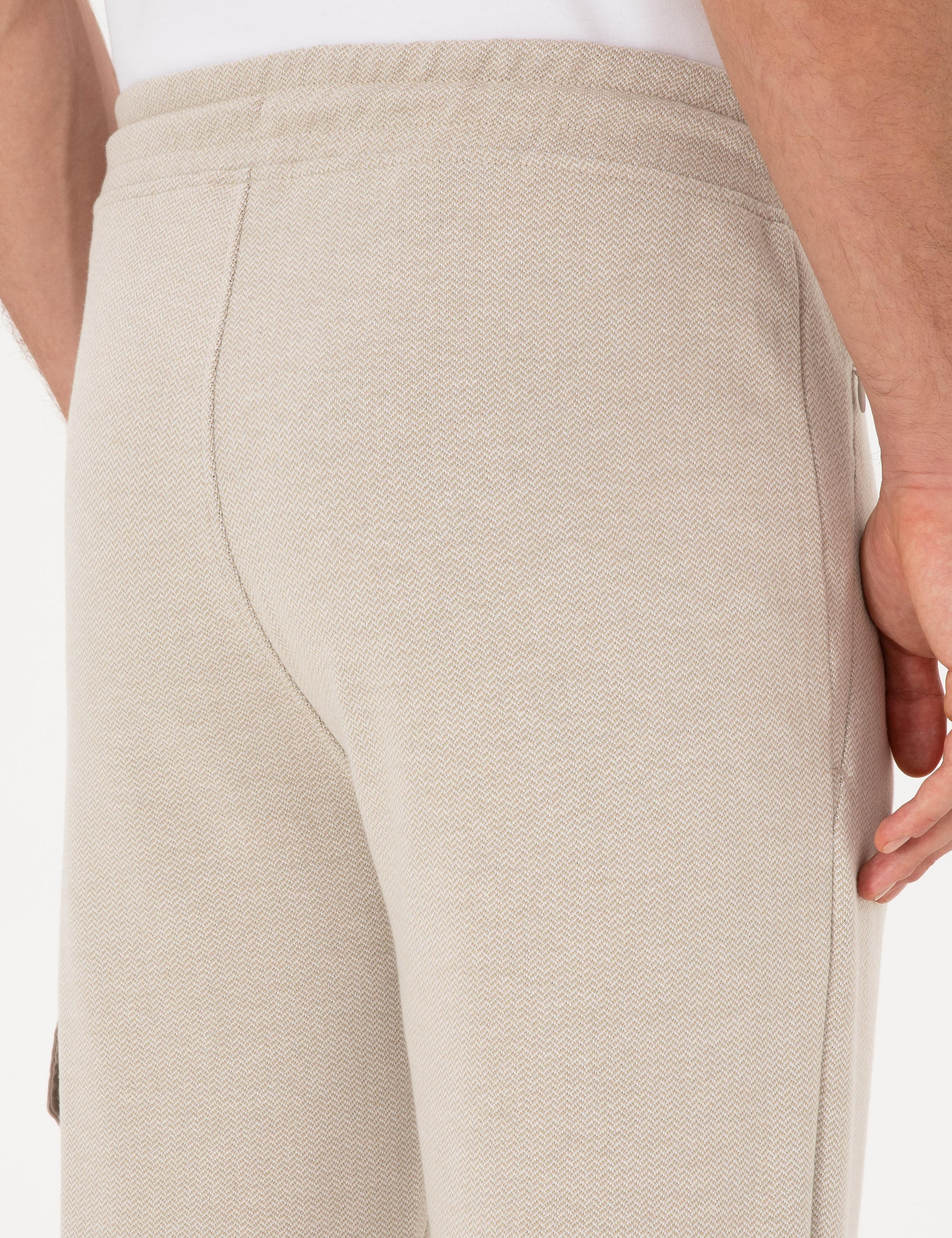 Bej Slim Fit Kargo Cepli Paçası Düz Eşofman Altı - 50309820035